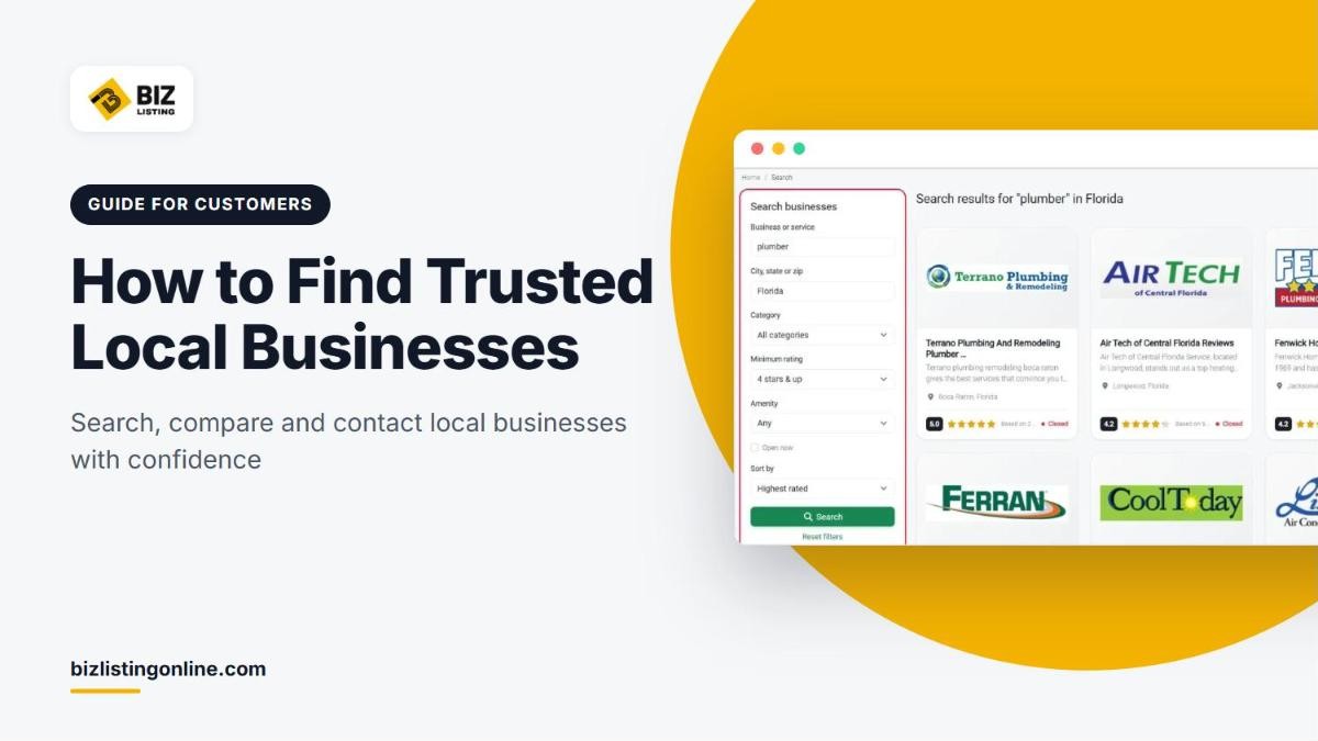 How to Find Trusted Local Businesses Near You on Biz Listing Online